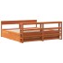 Cama sin colchón madera maciza de pino marrón cera 180x200