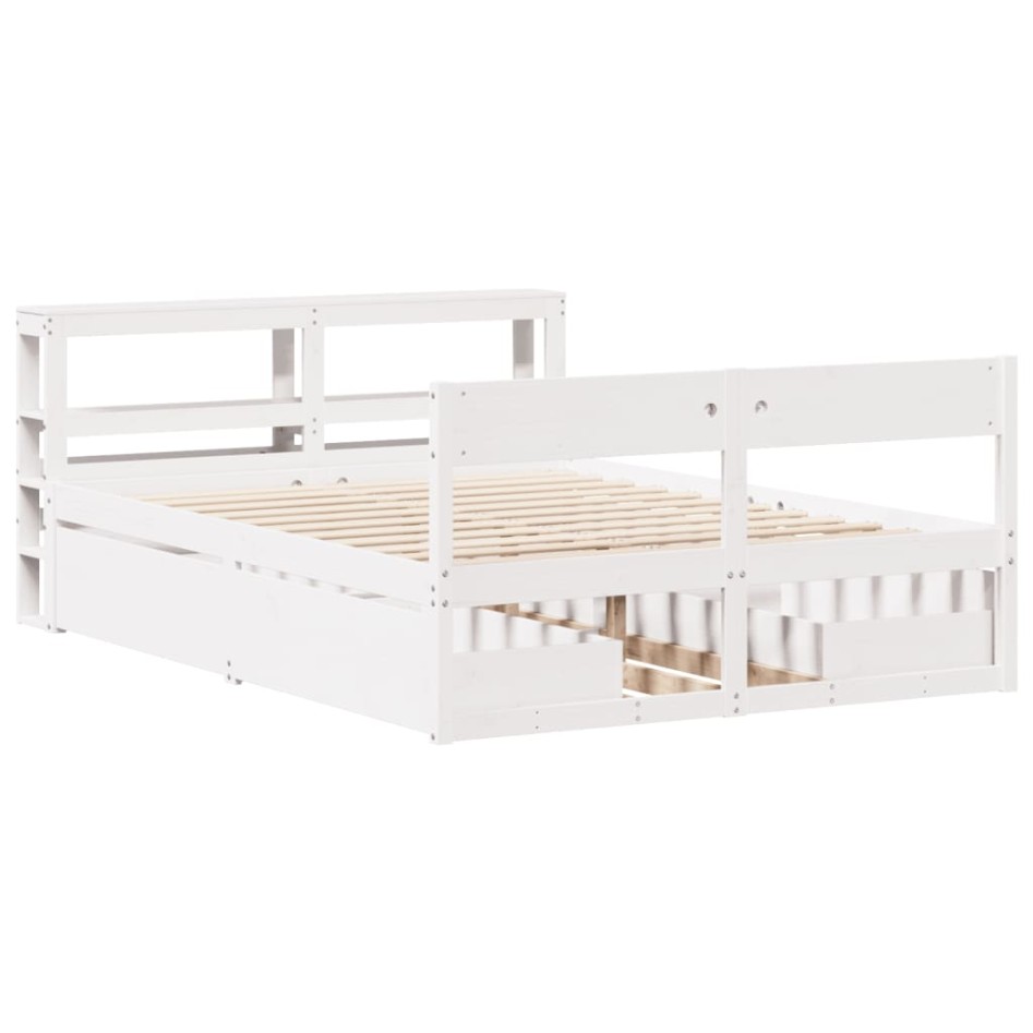 Estructura de cama sin colchón madera maciza de pino 160x200