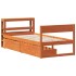 Estructura de cama sin colchón madera maciza marrón 75x190