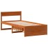 Estructura de cama sin colchón madera maciza marrón 75x190