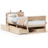 Estructura de cama sin colchón madera maciza pino 75x190