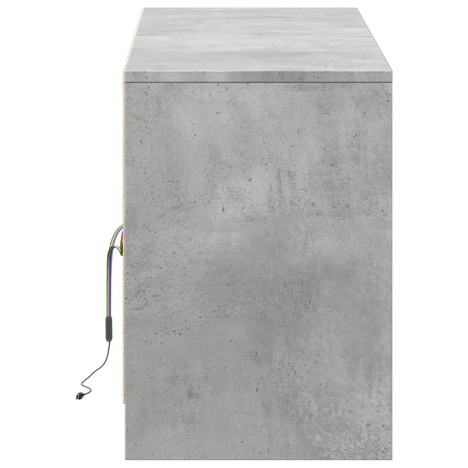 Mueble de TV LED madera ingeniería gris hormigón 139,5x34x50