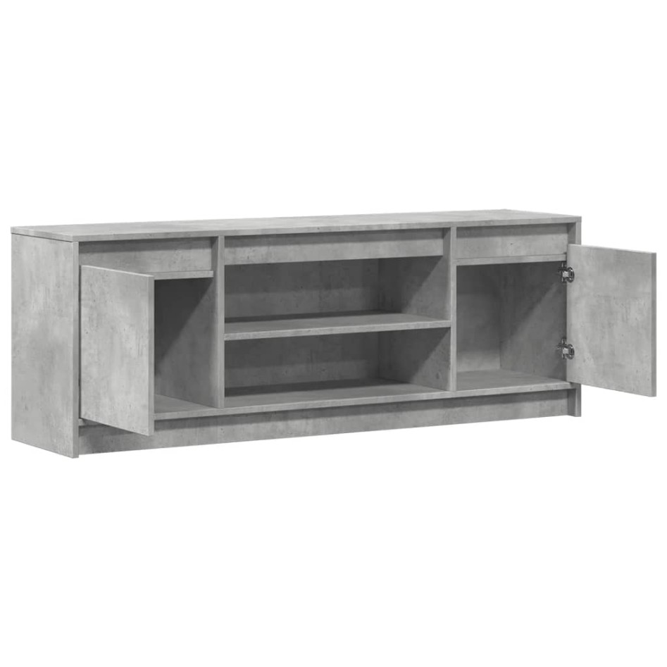 Mueble de TV LED madera ingeniería gris hormigón 139,5x34x50
