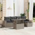 Set de sofás de jardín 6 pzas y cojines ratán sintético