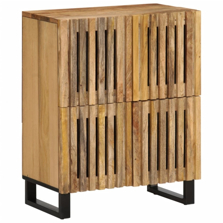 Aparador de madera maciza de mango rugosa 60x34x75