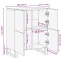 Aparador de madera maciza de mango rugosa 60x34x75