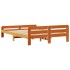 Cama sin colchón madera maciza de pino marrón cera 160x200