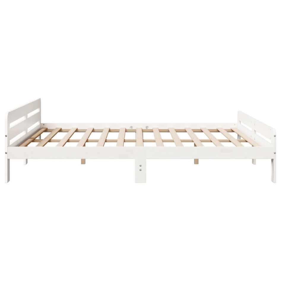 Estructura de cama sin colchón madera maciza blanca 200x200