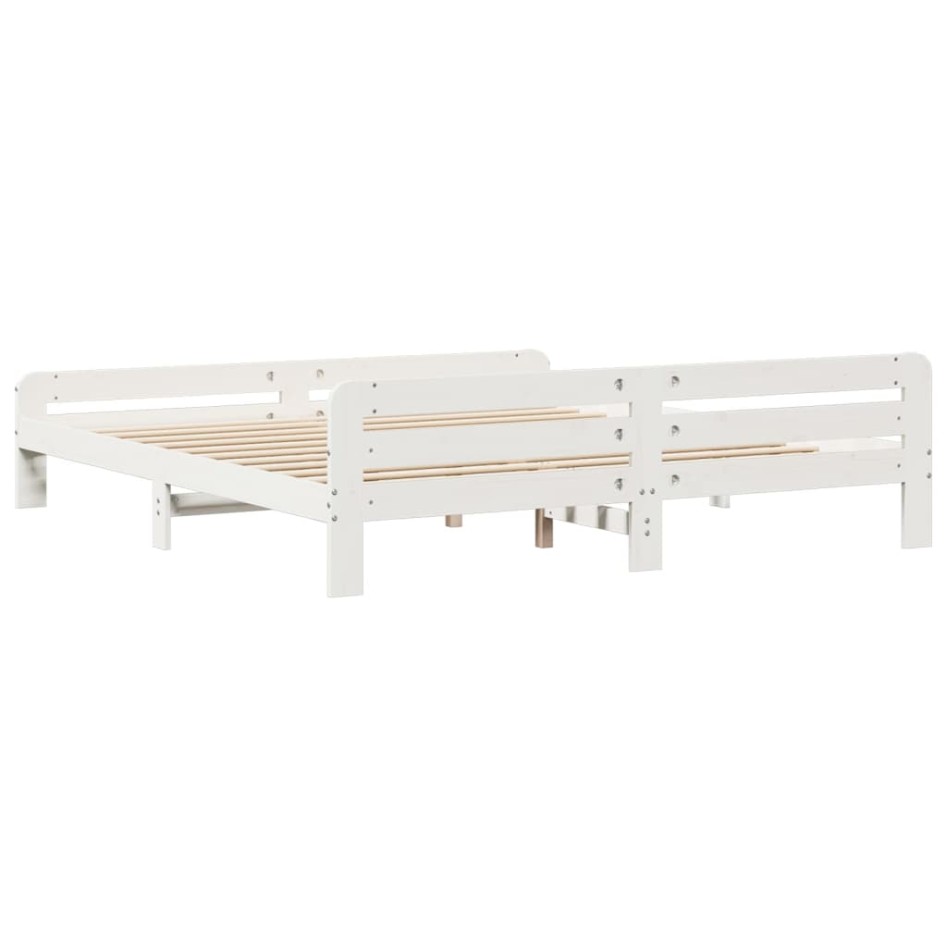 Estructura de cama sin colchón madera maciza blanca 200x200