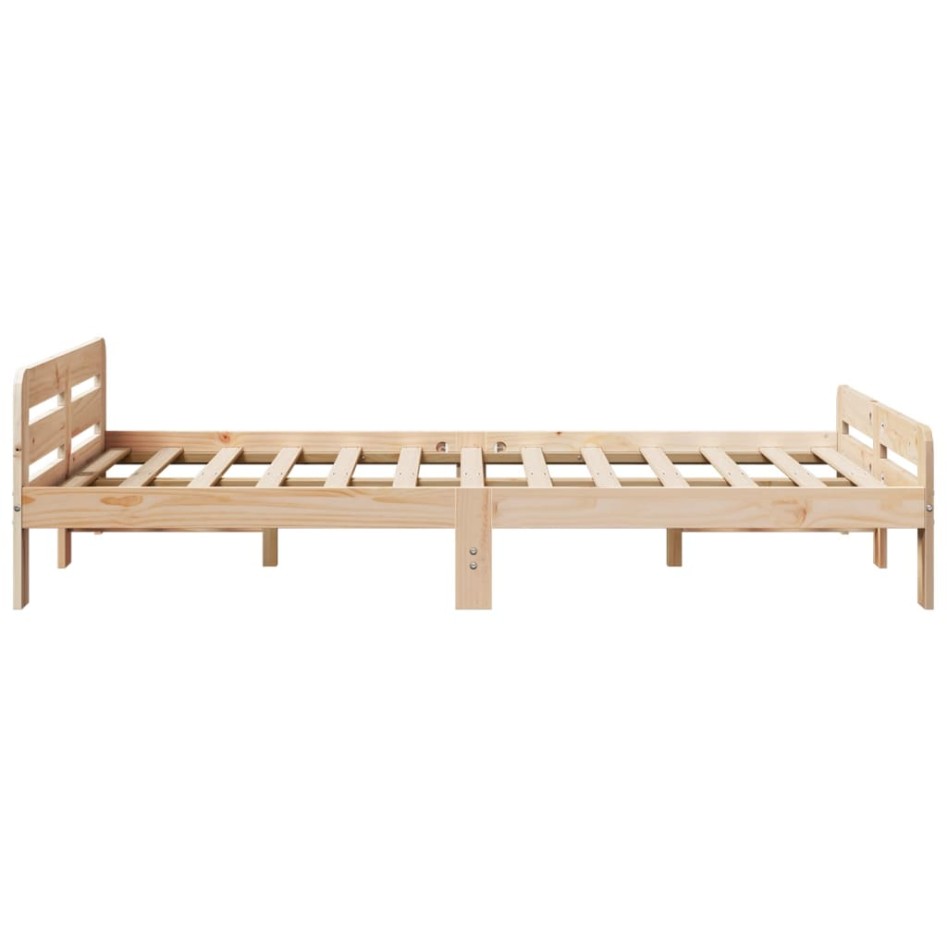 Estructura de cama sin colchón madera de pino maciza 120x200