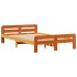 Cama sin colchón madera maciza de pino marrón cera 120x200