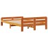 Cama sin colchón madera maciza de pino marrón cera 120x200