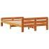 Estructura de cama sin colchón madera maciza marrón 135x190