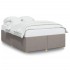 Cama sin colchón tela gris taupe 140x190