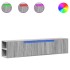 Mueble de TV de pared con luz LED gris Sonoma 180x31x39,5