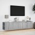 Mueble de TV de pared con luz LED gris Sonoma 180x31x39,5