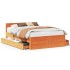 Cama con cabecero sin colchón madera maciza marrón 140x200