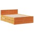 Cama con cabecero sin colchón madera maciza marrón 140x200