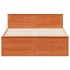 Cama con cabecero sin colchón madera maciza marrón 140x200