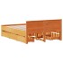 Cama con cabecero sin colchón madera maciza marrón 140x200