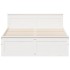 Cama con cabecero sin colchón madera maciza blanca 140x190