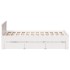 Cama con cabecero sin colchón madera maciza blanca 140x190