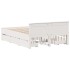 Cama con cabecero sin colchón madera maciza blanca 140x190