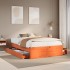 Cama con cajones sin colchón madera maciza marrón 160x200