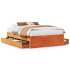 Cama con cajones sin colchón madera maciza marrón 160x200