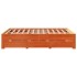 Cama con cajones sin colchón madera maciza marrón 160x200