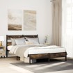 Estructura cama con cabecero sin colchón roble Sonoma 140x190cm