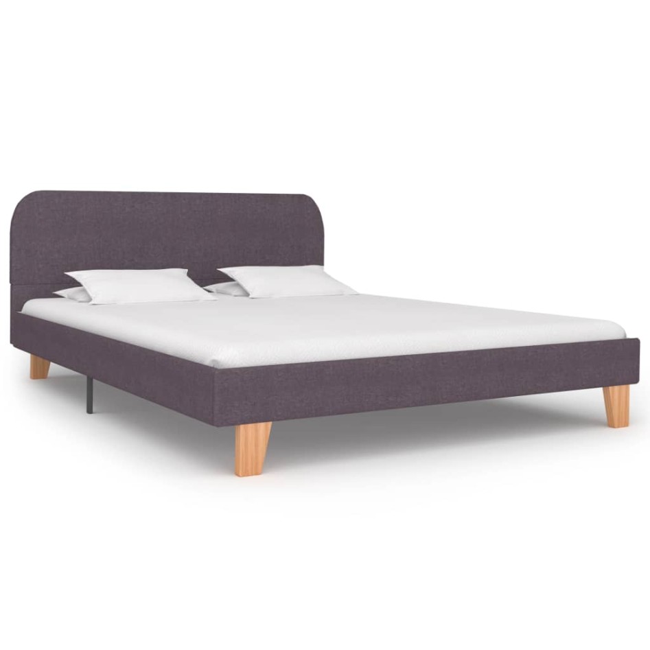 Estructura de cama sin colchón tela taupe 135x190