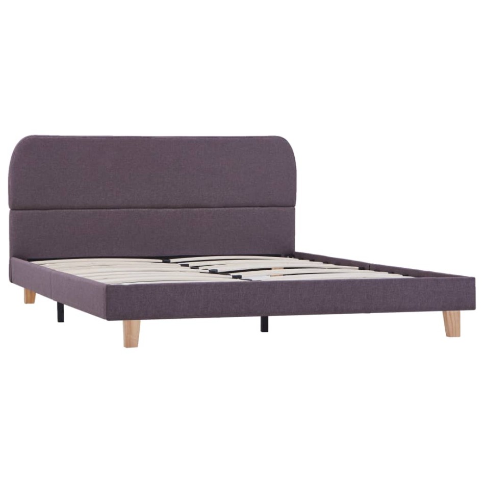 Estructura de cama sin colchón tela taupe 135x190