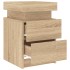 Mesitas de noche con luces LED 2 uds roble Sonoma 35x39x55