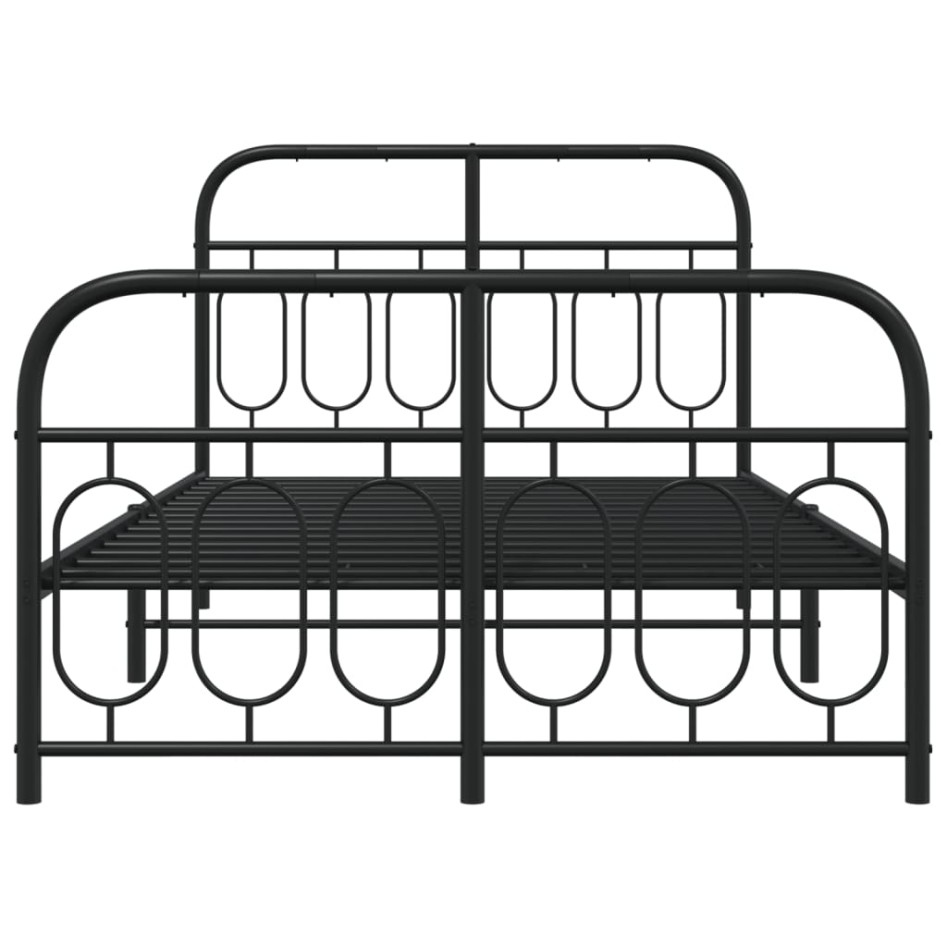 Estructura cama sin colchón con estribo metal negro 120x190