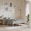 Estructura cama sin colchón con cabecero metal blanco 120x200cm