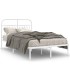 Estructura cama sin colchón con cabecero metal blanco