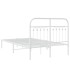 Estructura cama sin colchón con cabecero metal blanco