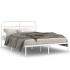 Estructura cama sin colchón con cabecero metal blanco