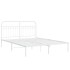 Estructura cama sin colchón con cabecero metal blanco
