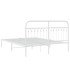 Estructura cama sin colchón con cabecero metal blanco