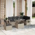 Set de sofás de jardín 7 pzas con cojines ratán PE gris
