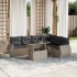 Set de sofás de jardín 7 pzas con cojines ratán PE gris