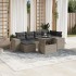 Set de sofás de jardín 7 pzas con cojines ratán PE gris