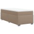 Cama box spring con colchón cuero sintético capuchino 80x200