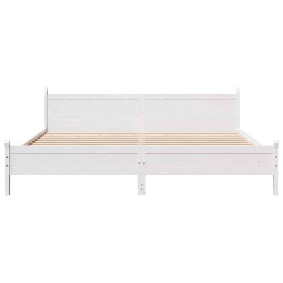 Estructura de cama sin colchón madera maciza blanca 200x200