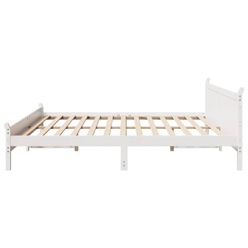 Estructura de cama sin colchón madera maciza blanca 200x200