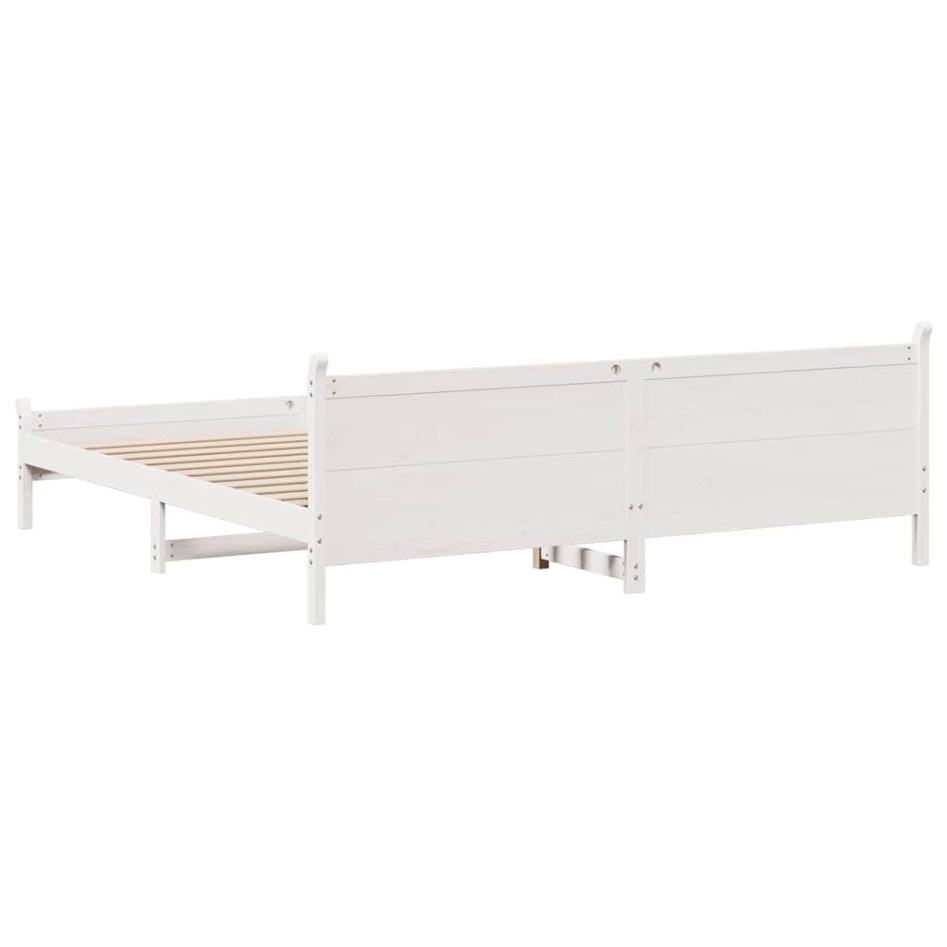Estructura de cama sin colchón madera maciza blanca 200x200