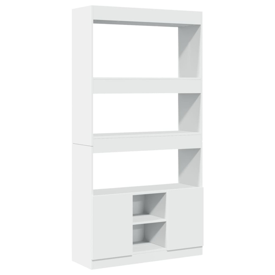 Aparador alto madera de ingeniería blanco 92x33x180