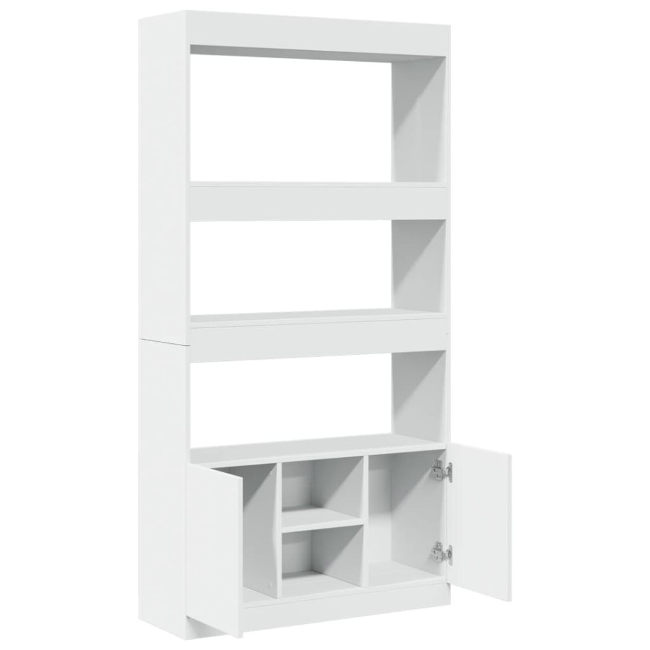 Aparador alto madera de ingeniería blanco 92x33x180